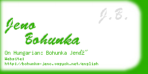 jeno bohunka business card